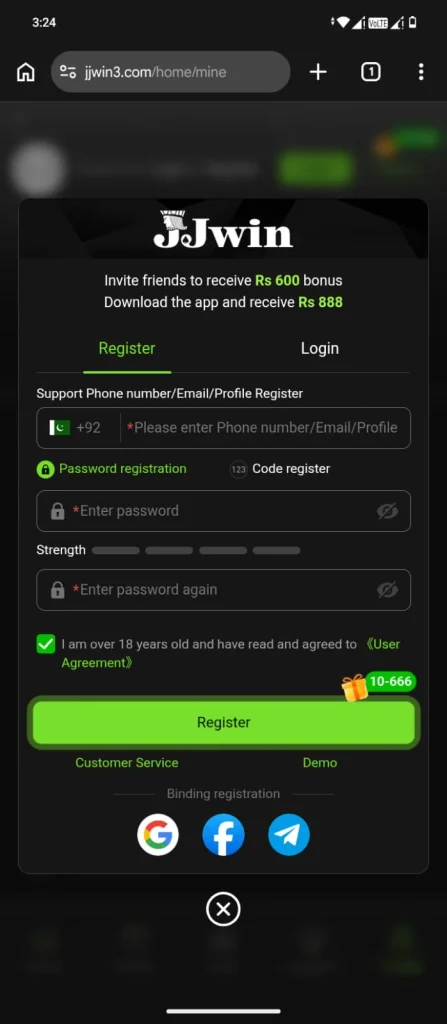 JJWin Game Register